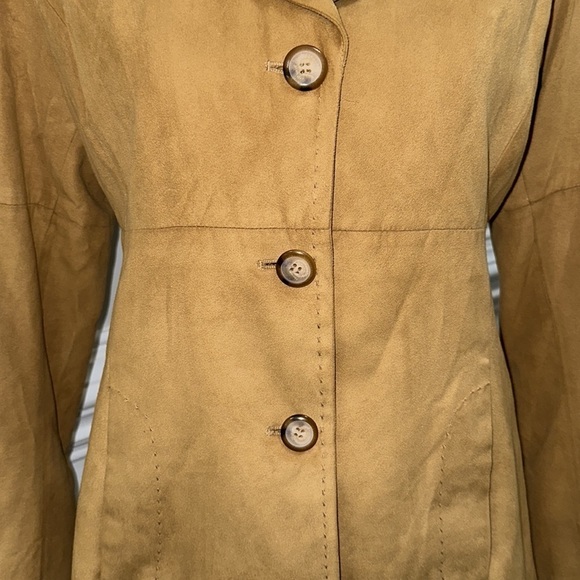 Jones New York Faux Suede Camel Color Button Down Blazer size S - Picture 5 of 10
